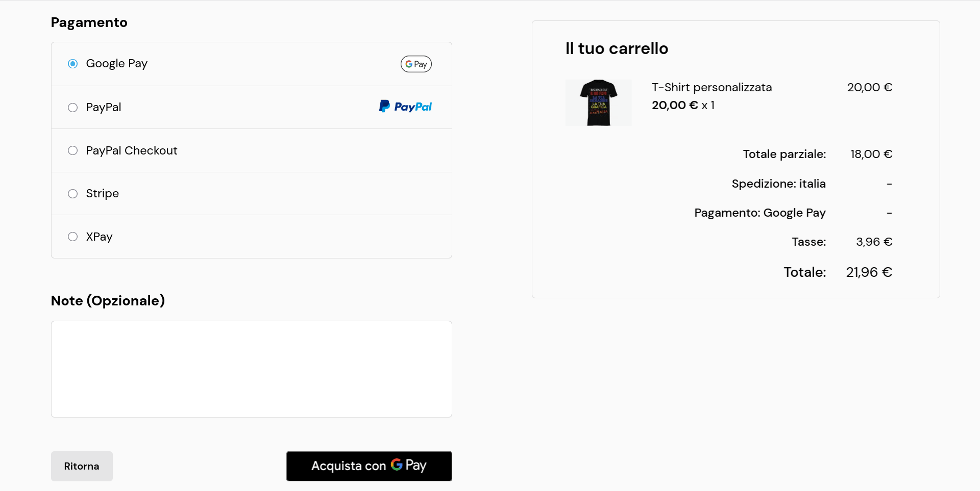 pagamento con Google Pay