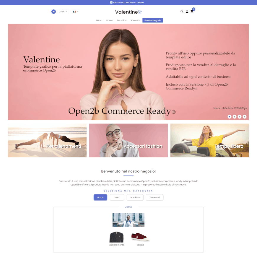 Template ecommerce Valentine