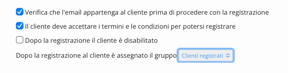 gruppo clienti registrati