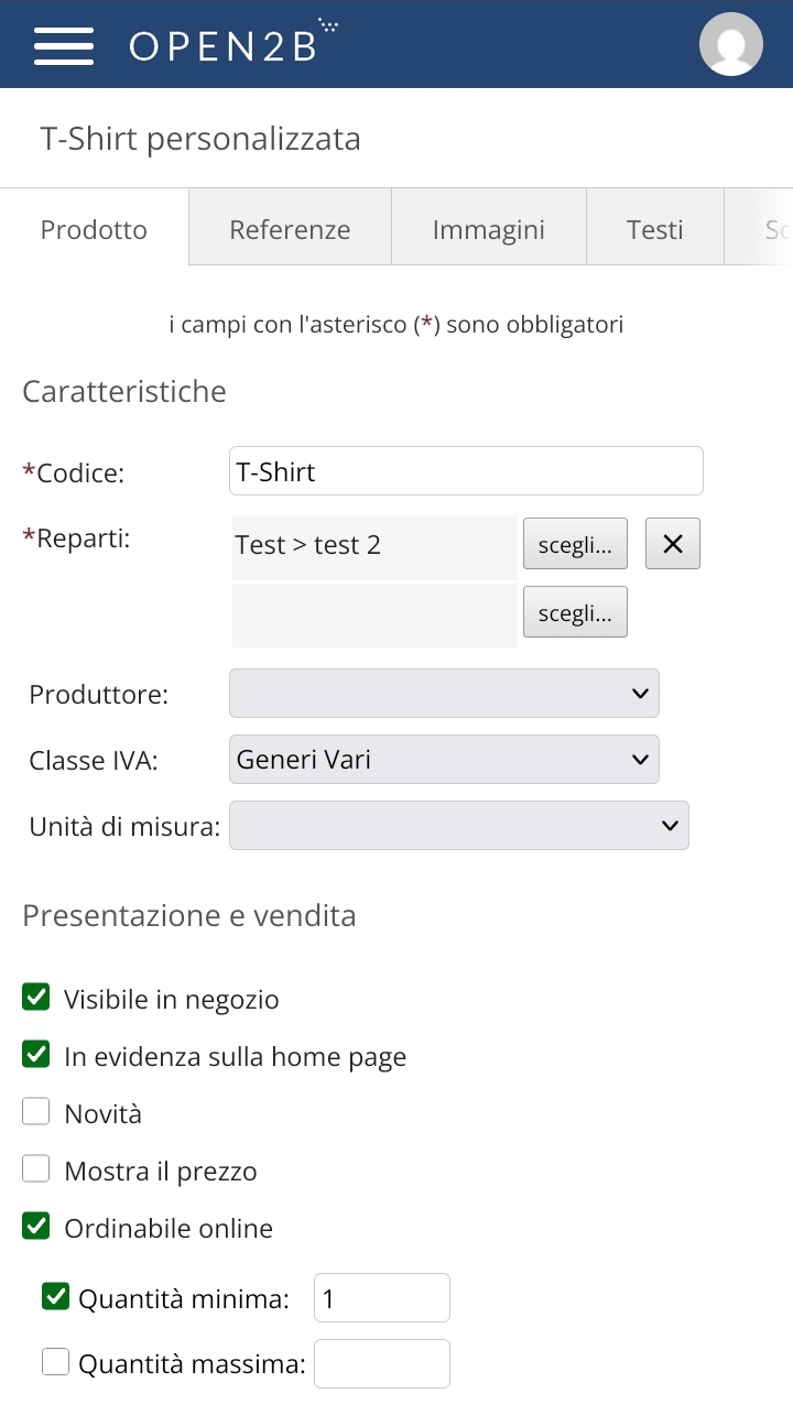 dashboard gestionale e-commerce