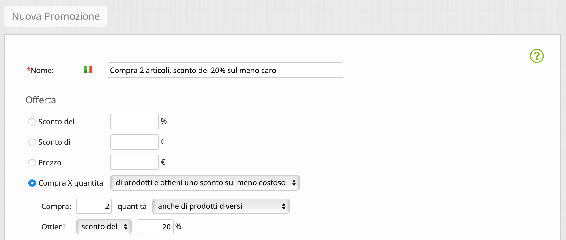 promozioni sul prodotto meno caro